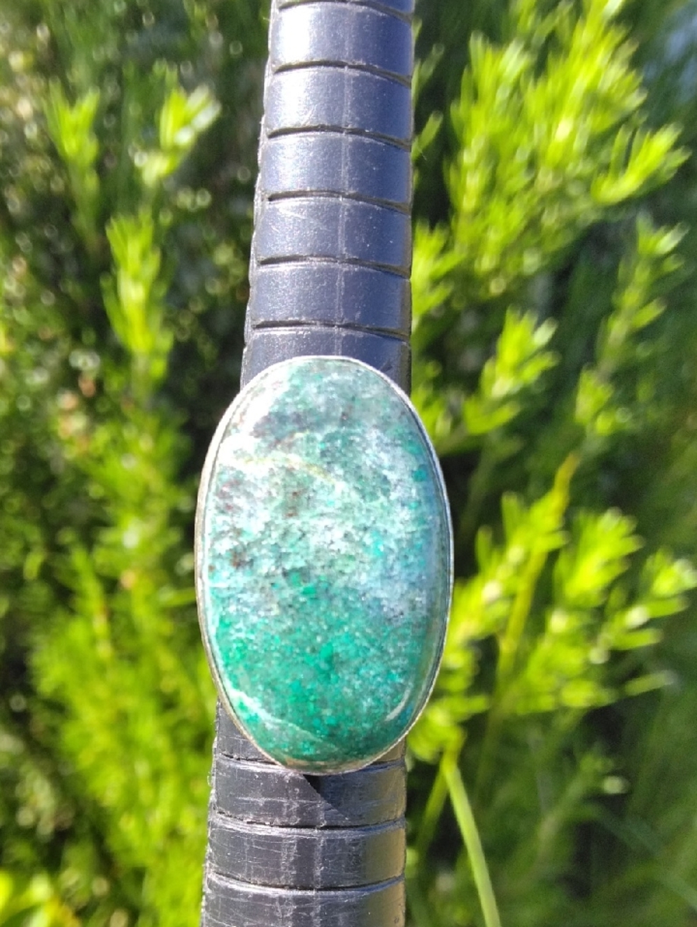 Amazing Chrysocolla Silver Plated Gemstone Ring - Picture 1 of 4